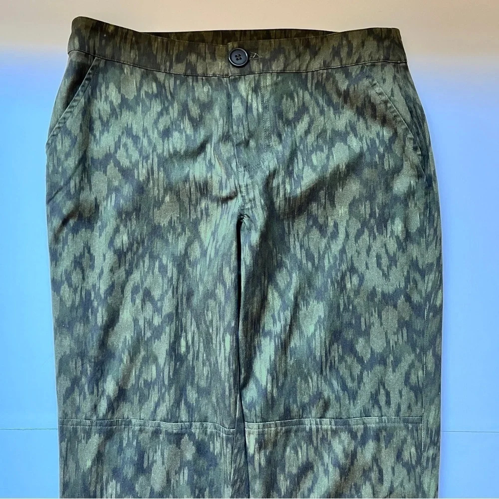 Ecru Camo Pants Trousers Comfy Lightweight Moto Green Utility Style Sz 4 - Picture 11 of 16